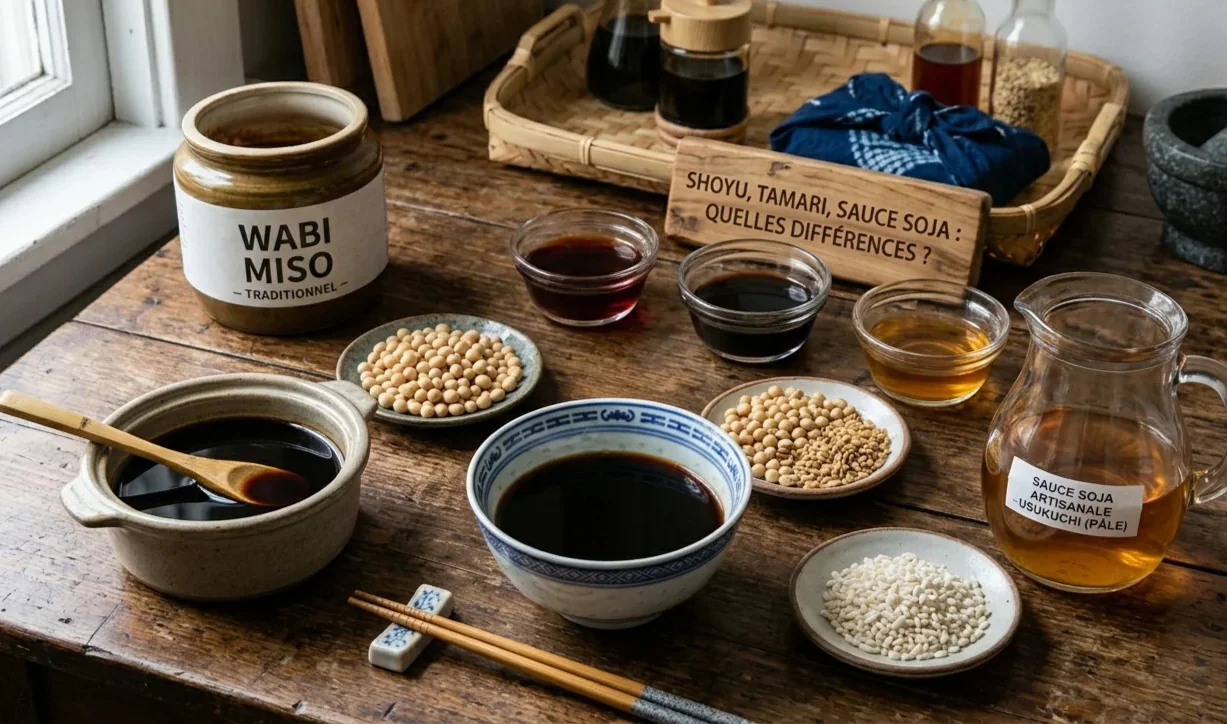 différences soja shoyu tamari