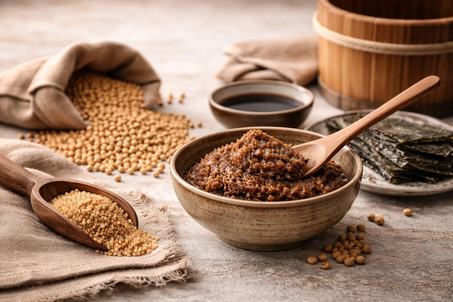 Fermentation japonaise traditionnelle — poteries et ingrédients